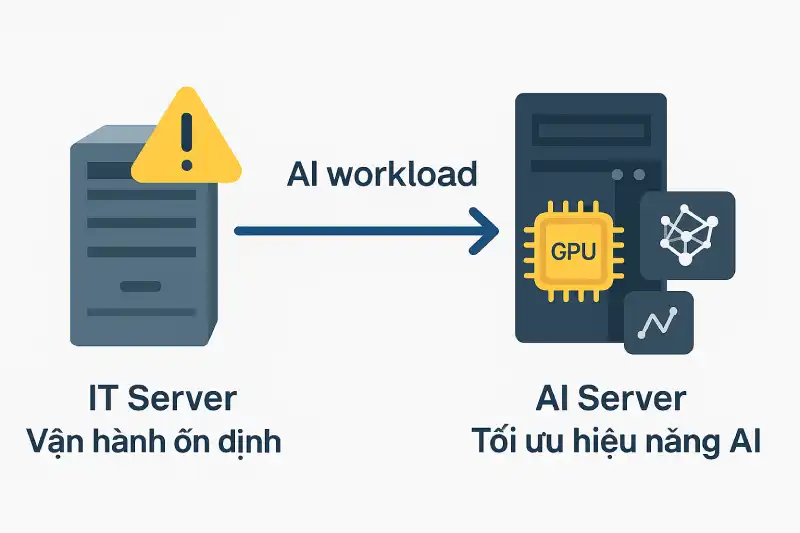 AI Server Là Gì? Vì Sao AI Server Tách Khỏi Server Truyền Thống? AI Server Là Gì? Vì Sao AI Server Tách Khỏi Server Truyền Thống?