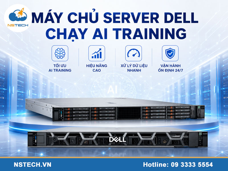 Máy chủ server dell chạy AI training hiệu năng cao