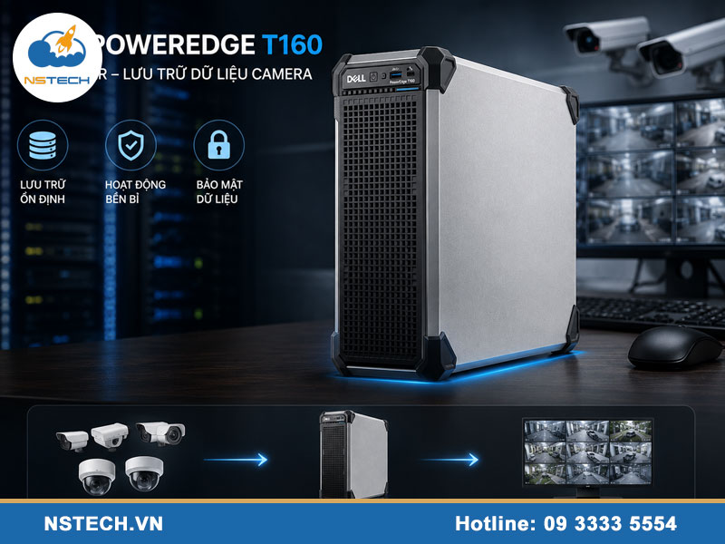Máy chủ server dell lưu trữ dữ liệu cho camera (NVR)