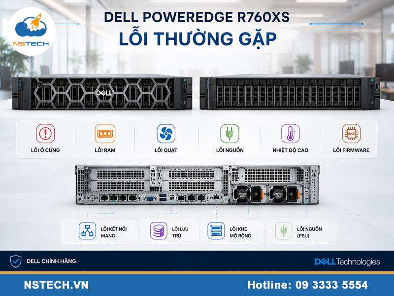 Những lỗi thường gặp khi sử dụng máy chủ Dell PowerEdge R760XS 12x3.5