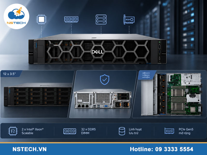 Thông số kỹ thuật & cấu hình Máy chủ Dell PowerEdge R760XS 12x3