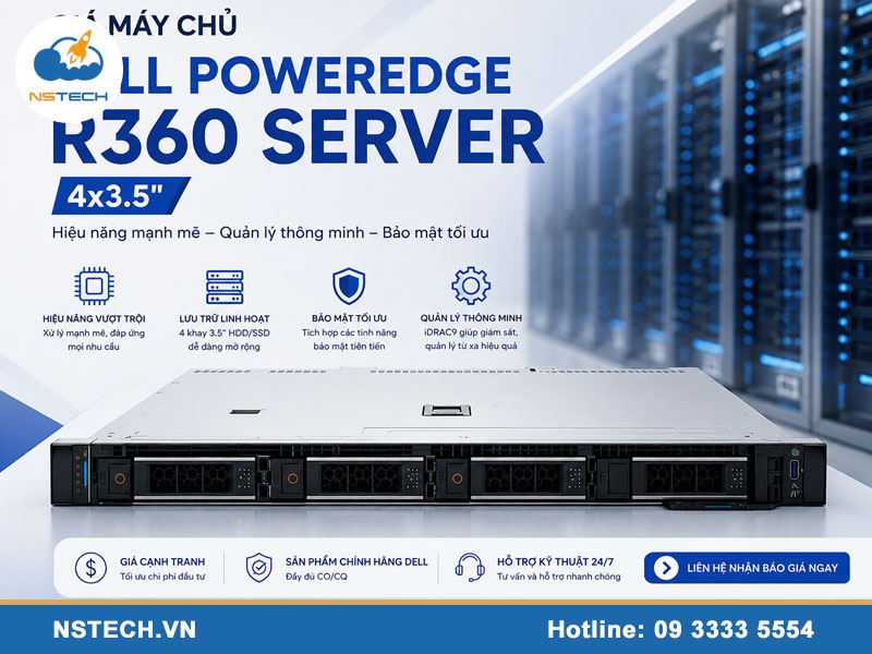 Giá máy chủ Dell PowerEdge R360 Server 4x3.5