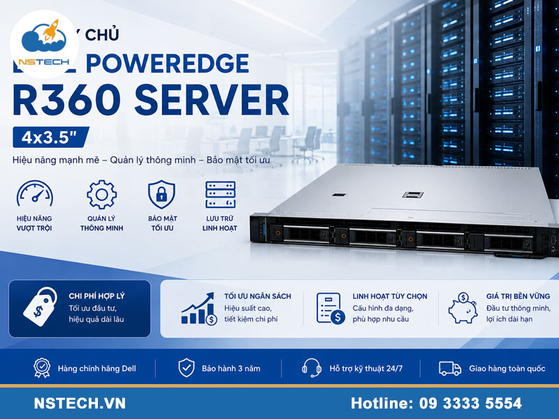Giá máy chủ Dell PowerEdge R360 Server 4x3.5