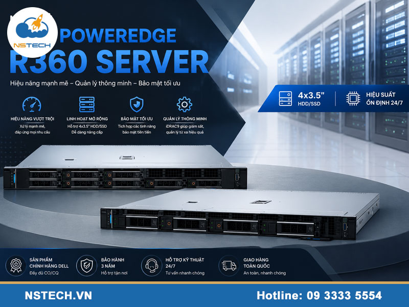 Giá máy chủ Dell PowerEdge R360 Server 4x3.5 bao nhiêu?