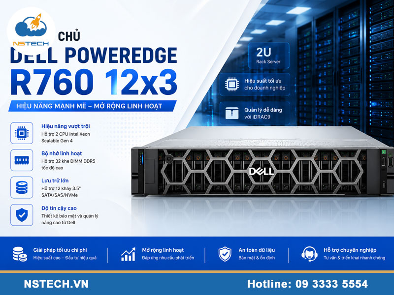 Giá máy chủ Dell PowerEdge R760 12x3.5 bao nhiêu? Giá Máy chủ Dell PowerEdge R760 12x3