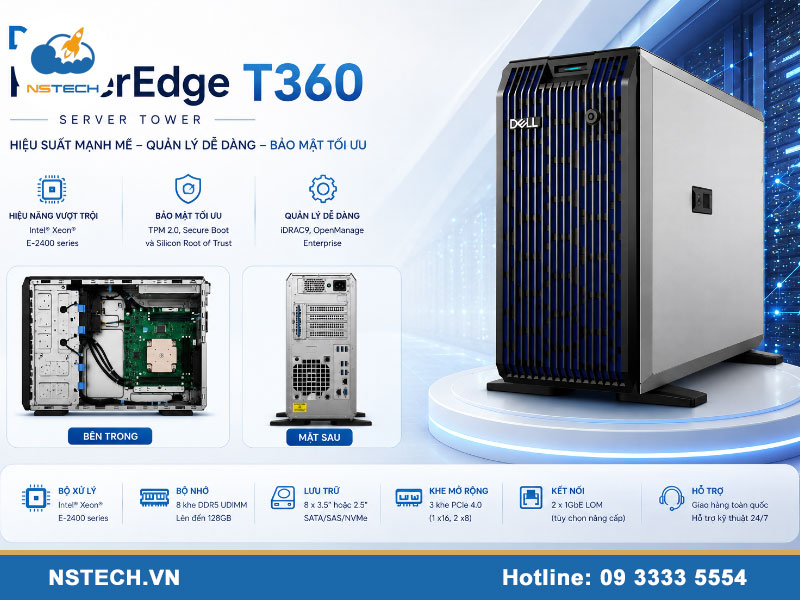 Giá Máy chủ Dell PowerEdge T360 Server 8x3