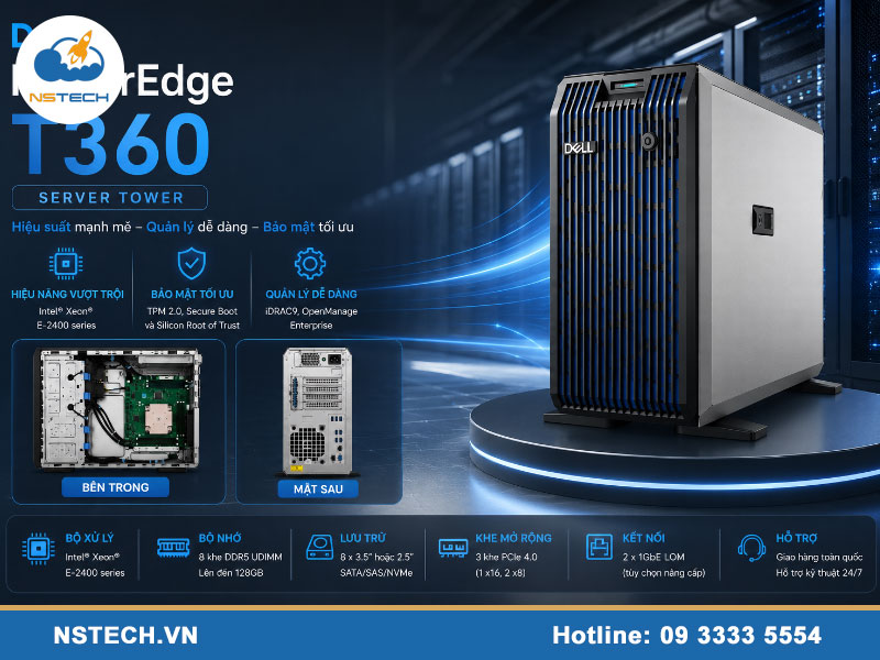 Giá Máy chủ Dell PowerEdge T360 Server 8x3