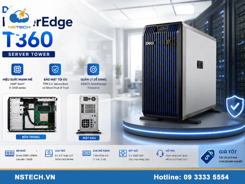 Giá Máy chủ Dell PowerEdge T360 Server 8x3