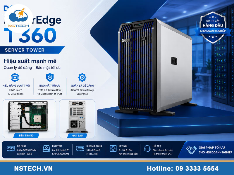 Giá máy chủ Dell PowerEdge T360 Server 8x3.5 mới nhất