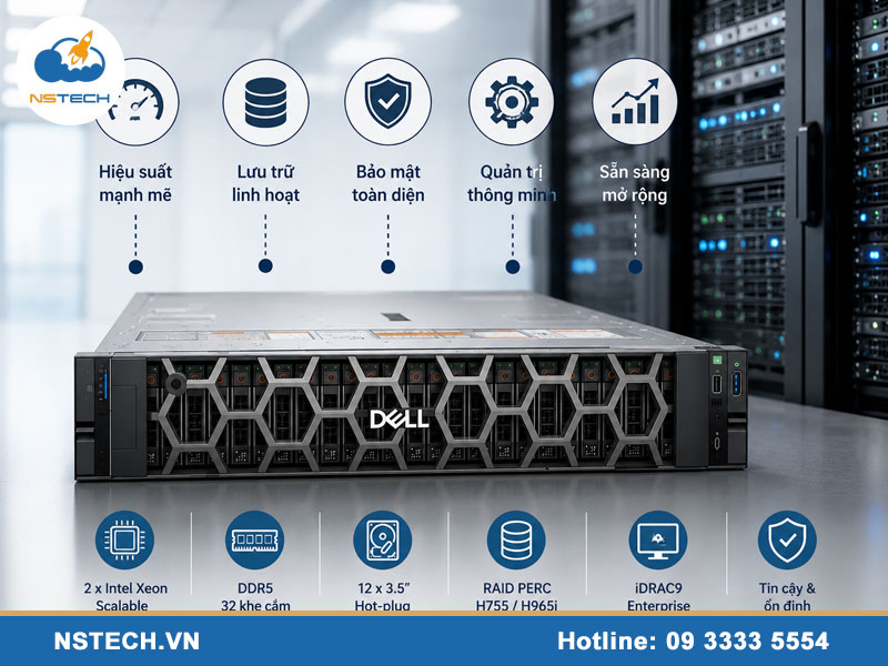 Hướng dẫn sử dụng Máy chủ Dell PowerEdge R760 12x3.5