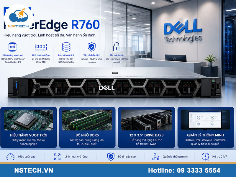 Máy chủ Dell PowerEdge R760 12x3
