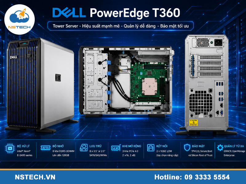 Máy chủ Dell PowerEdge T360 Server 8x3