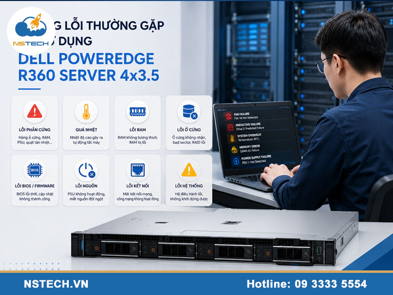Những lỗi thường gặp khi sử dụng Máy chủ Dell PowerEdge R360 Server 4x3