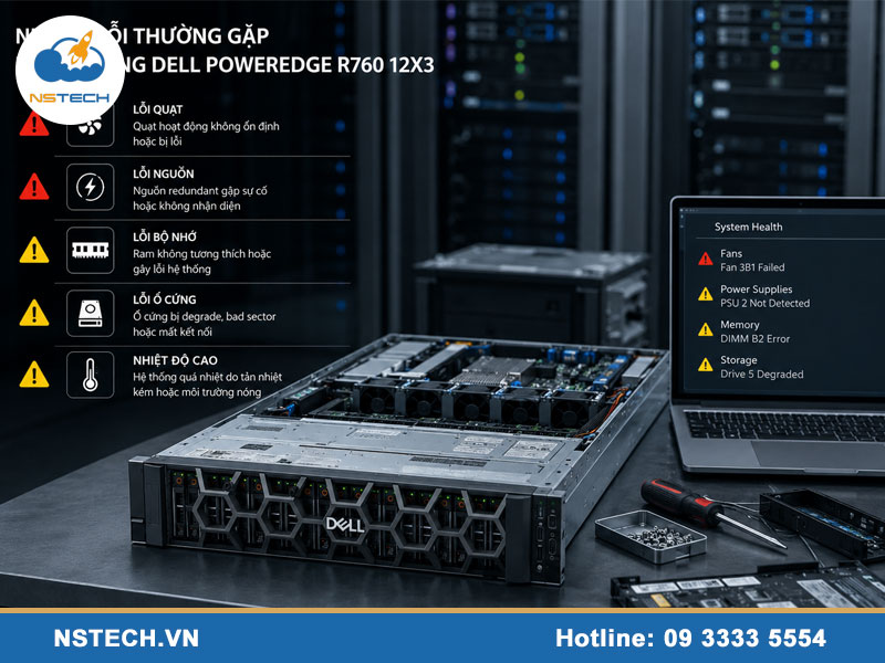 Những lỗi thường gặp máy chủ Dell PowerEdge R760 12x3
