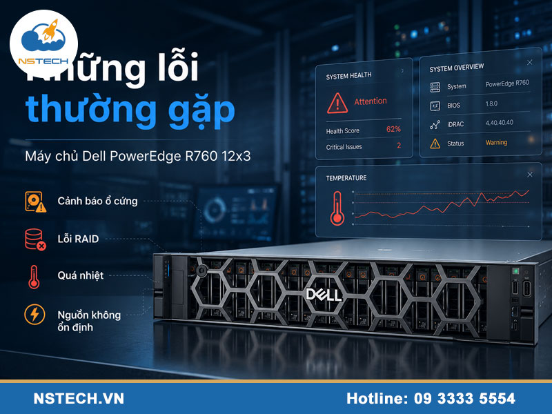Những lỗi thường gặp máy chủ Dell PowerEdge R760 12x3