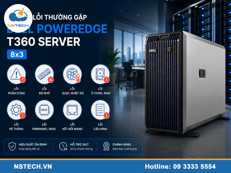 Những lỗi thường gặp khi sử dụng Máy chủ Dell PowerEdge T360 Server 8x3
