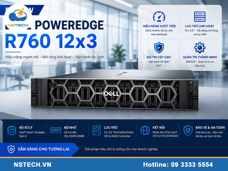 Review Máy chủ Dell PowerEdge R760 12x3
