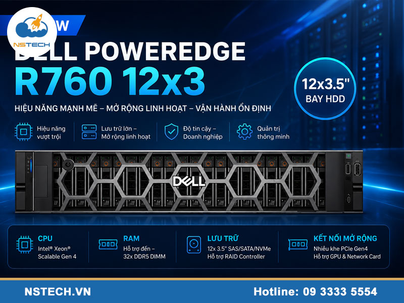 Review Máy chủ Dell PowerEdge R760 12x3