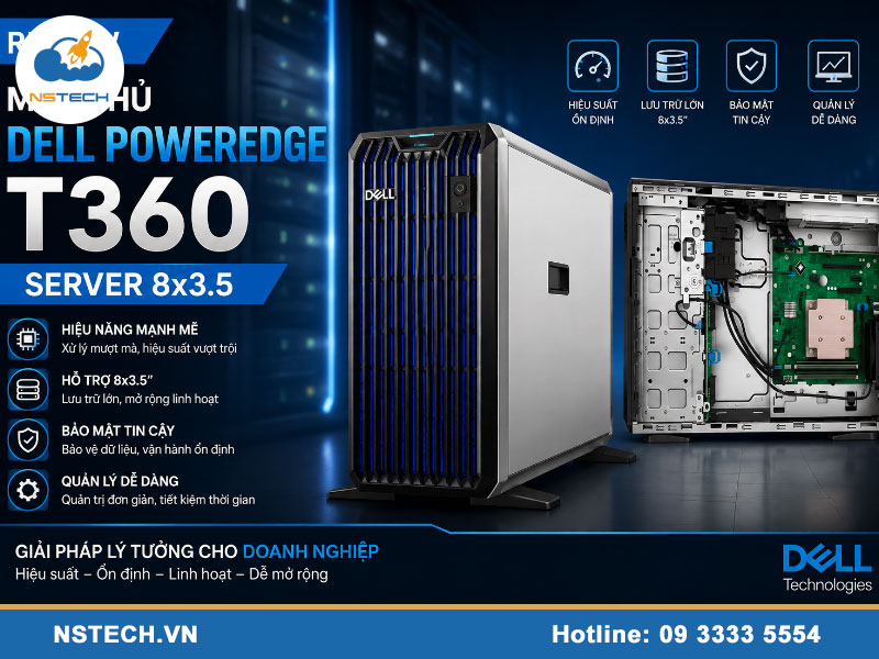 Review máy chủ Dell PowerEdge T360 Server 8x3.5 Review Máy chủ Dell PowerEdge T360 Server 8x3