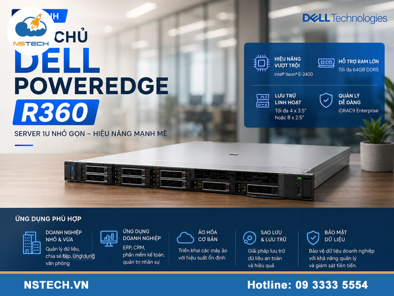 So sánh máy chủ Dell PowerEdge R360 Server 4x3.5 So sánh Máy chủ Dell PowerEdge R360 Server 4x3