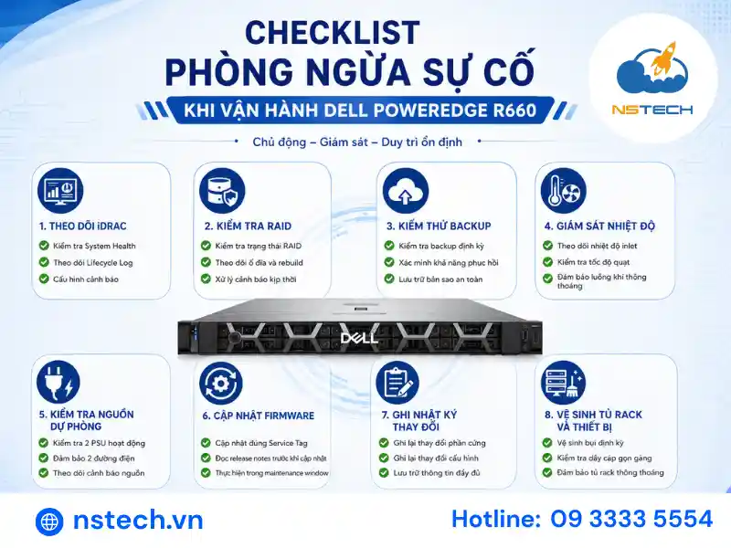 Những lỗi thường gặp khi sử dụng Máy chủ Dell PowerEdge R660 Phòng ngừa lỗi khi vận hành máy chủ Dell PowerEdge R660