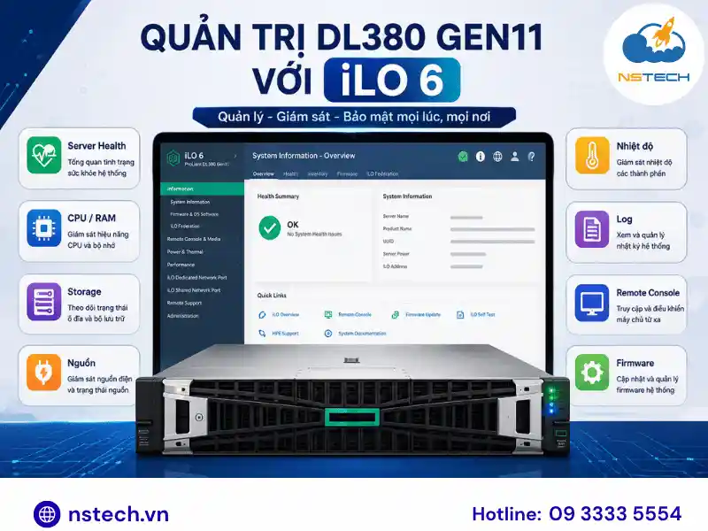 Hướng dẫn sử dụng Máy chủ HPE ProLiant DL380 Gen11 Quản trị máy chủ HPE DL380 Gen11 bằng iLO 6