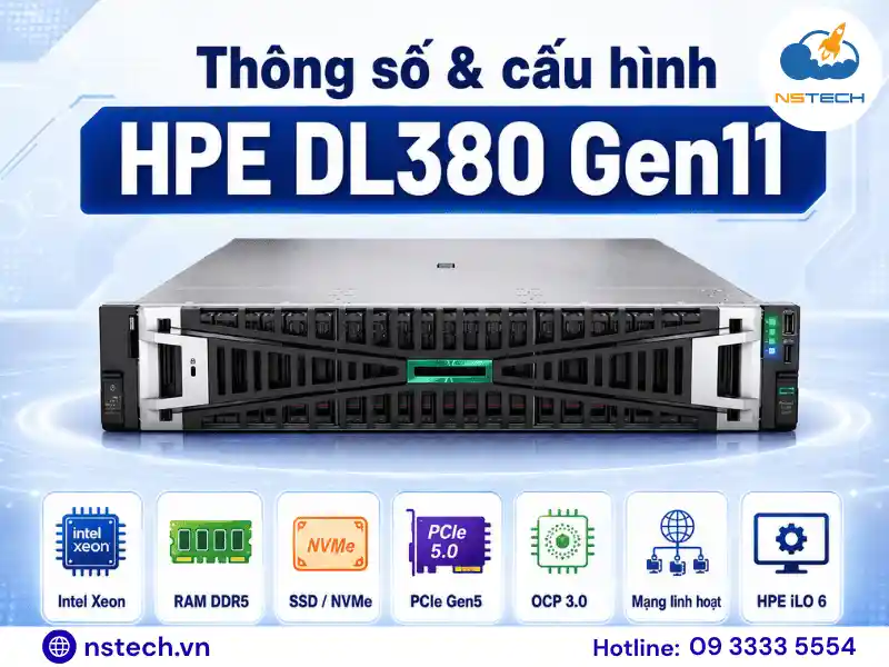 Thông số kỹ thuật và cấu hình máy chủ HPE ProLiant DL380 Gen11