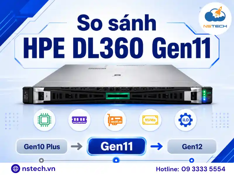 So sánh máy chủ HPE ProLiant DL360 Gen11 với Gen10 Plus và Gen12