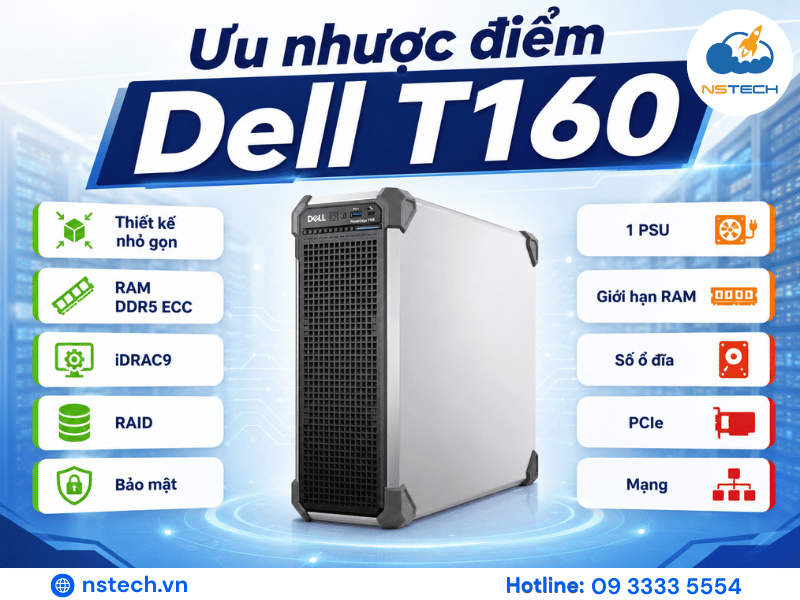 Ưu nhược điểm của Máy chủ Dell PowerEdge T160