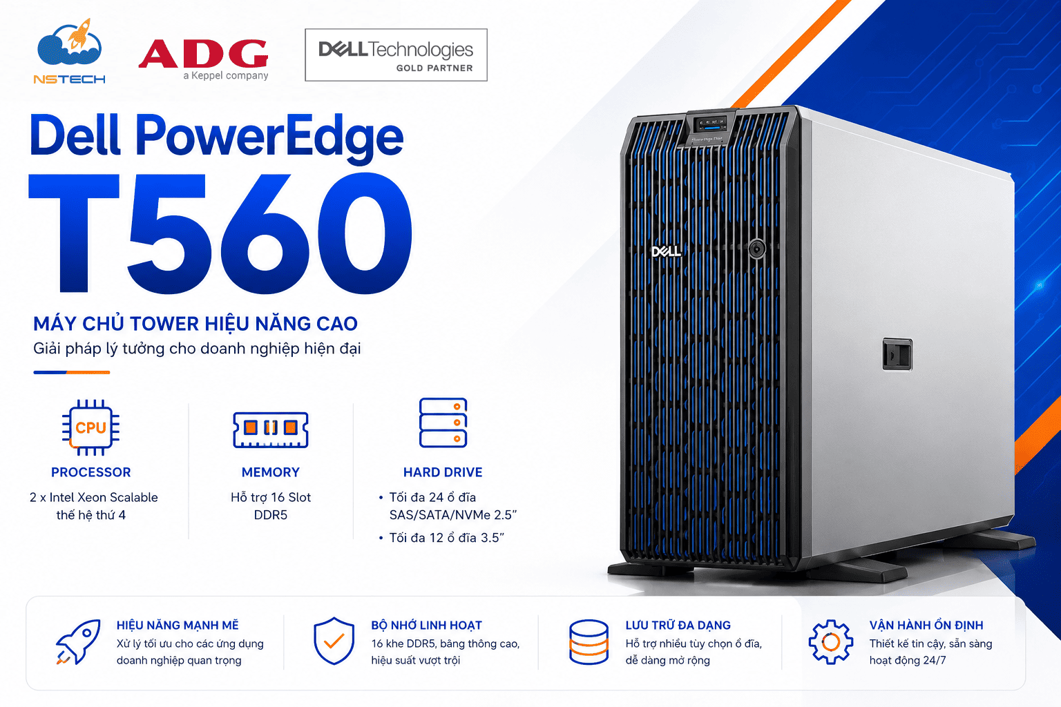 Đánh Giá Dell PowerEdge T560: Máy Chủ Tower Hiệu Năng Cao