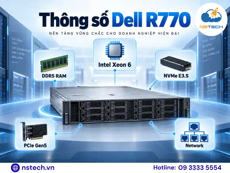 Thông số kỹ thuật & cấu hình Máy chủ Dell PowerEdge R770
