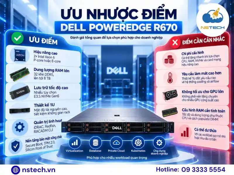 Ưu nhược điểm Dell R670