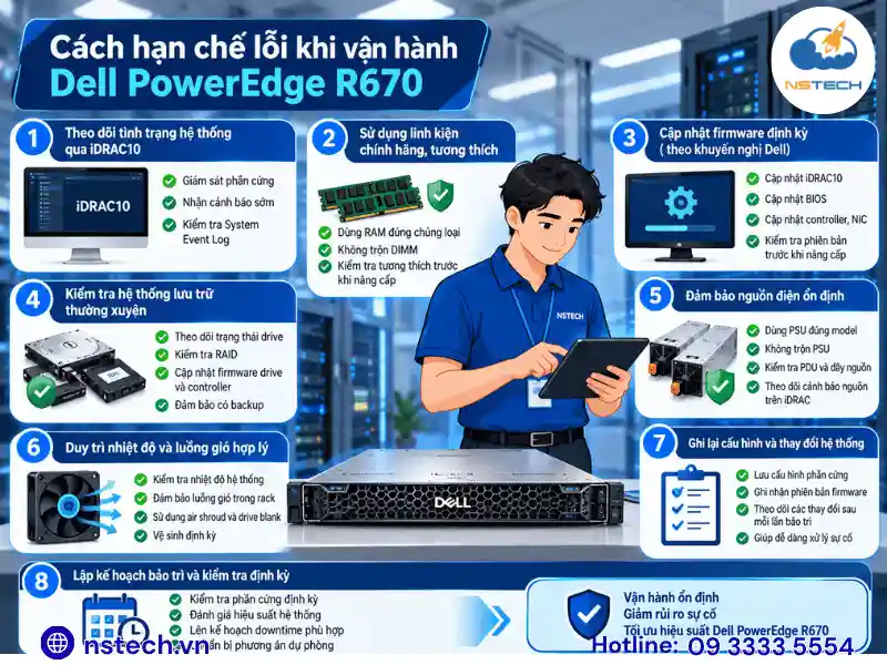 Cách hạn chế lỗi khi vận hành Dell PowerEdge R670