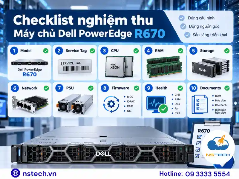 Checklist nghiệm thu máy chủ Dell PowerEdge R670