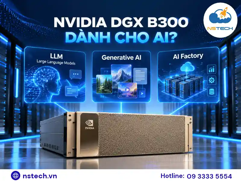 NVIDIA DGX B300 và các nhóm ứng dụng LLM, Generative AI, AI Factory