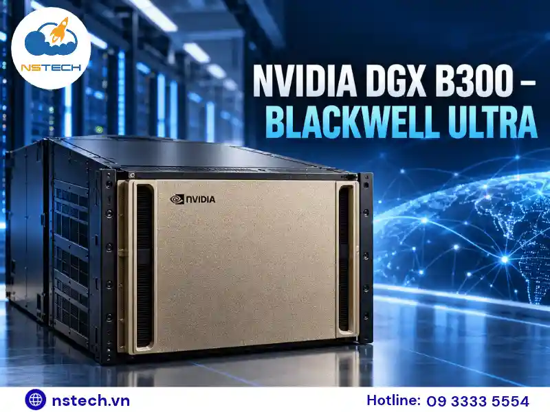 NVIDIA DGX B300 Là Gì? Tổng Quan Siêu Hệ Thống AI Blackwell Ultra NVIDIA DGX B300, hệ thống máy chủ AI sử dụng 8 GPU Blackwell Ultra