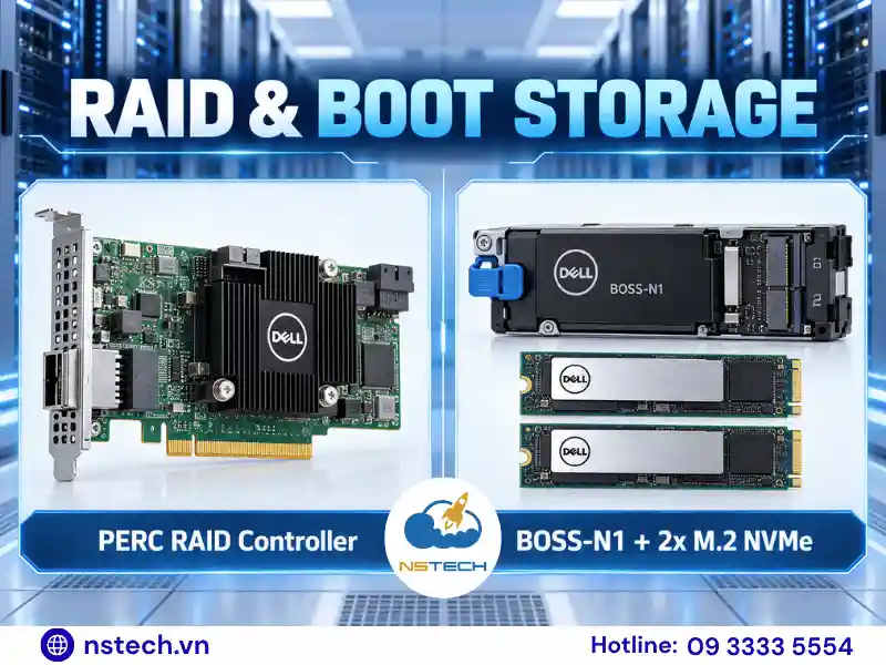 Linh phụ kiện Máy chủ Dell PowerEdge R670 RAID Controller và Boot Storage