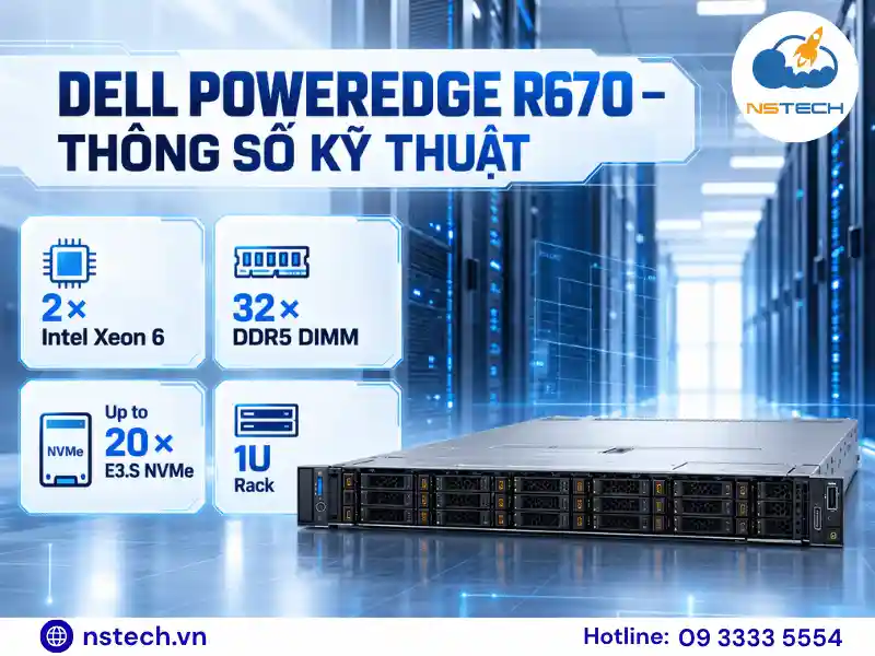 Thông số kỹ thuật & cấu hình Máy chủ Dell PowerEdge R670