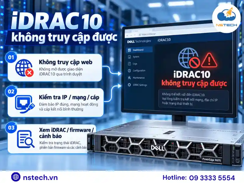 Lỗi iDRAC10 không truy cập được trên Dell PowerEdge R670 và các bước kiểm tra